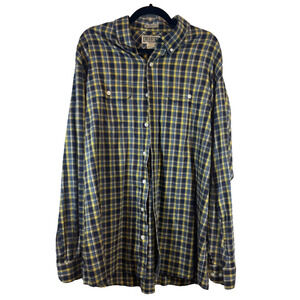 Duluth Trading Relaxed Fit Long Sleeve Button Up Duluth Untucked Plaid XLT D62